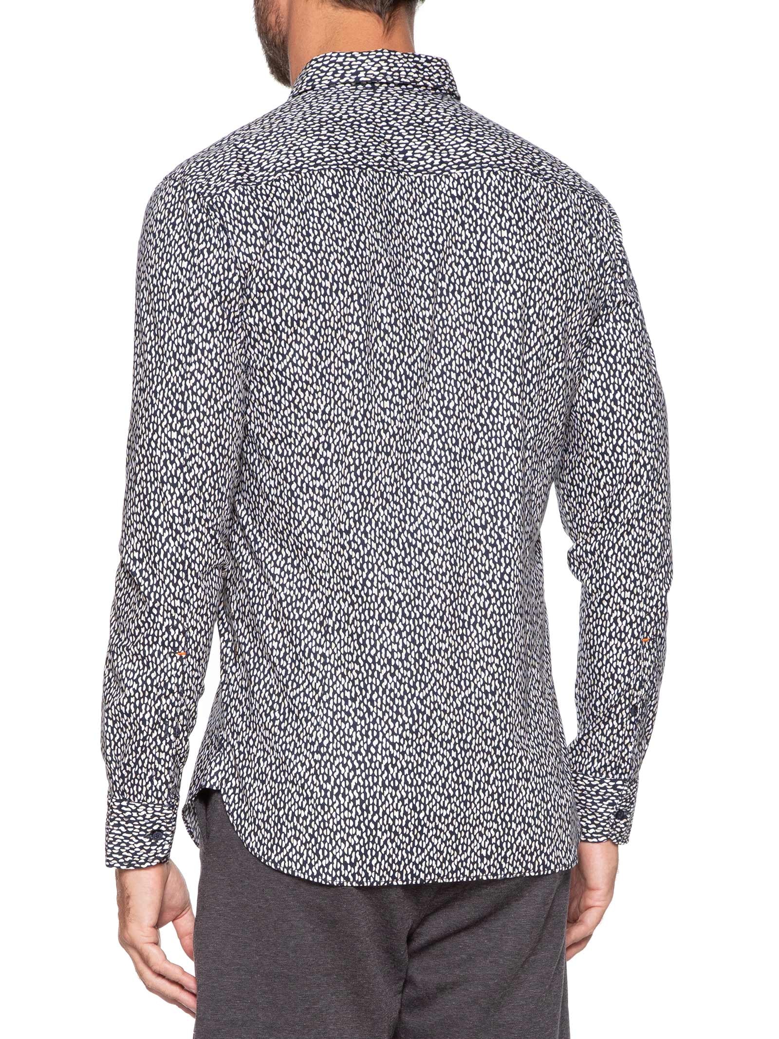 camisa Masculina Manga Longa Magneton Azul Boss