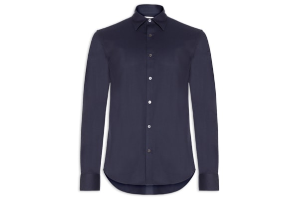 Camisa Masculina Manga Longa Maquinetada - Azul