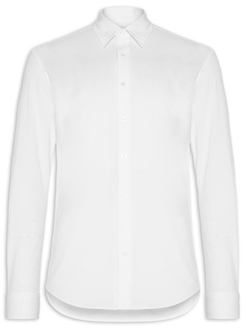Camisa Masculina Manga Longa Maquinetada – Branco