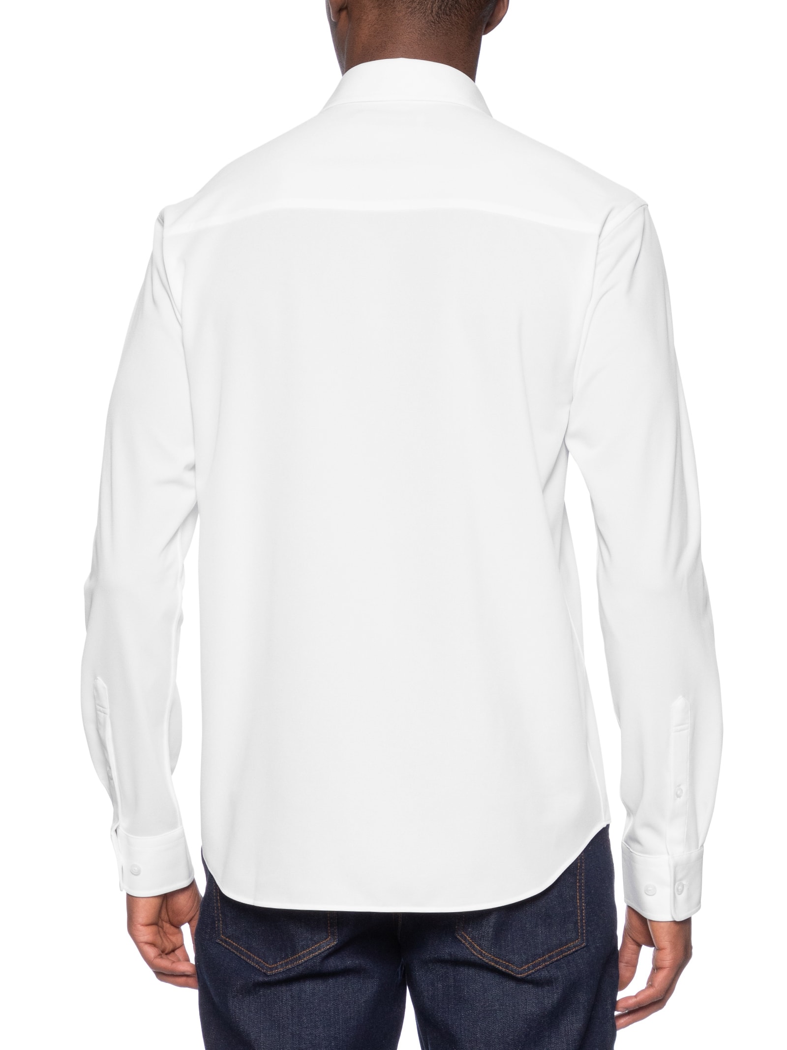 Camisa Masculina Manga Longa Maquinetada Branco Foxton