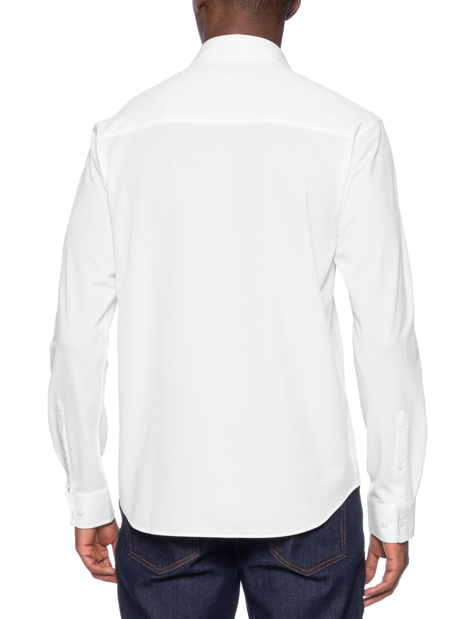 Camisa Masculina Manga Longa Maquinetada Branco Foxton