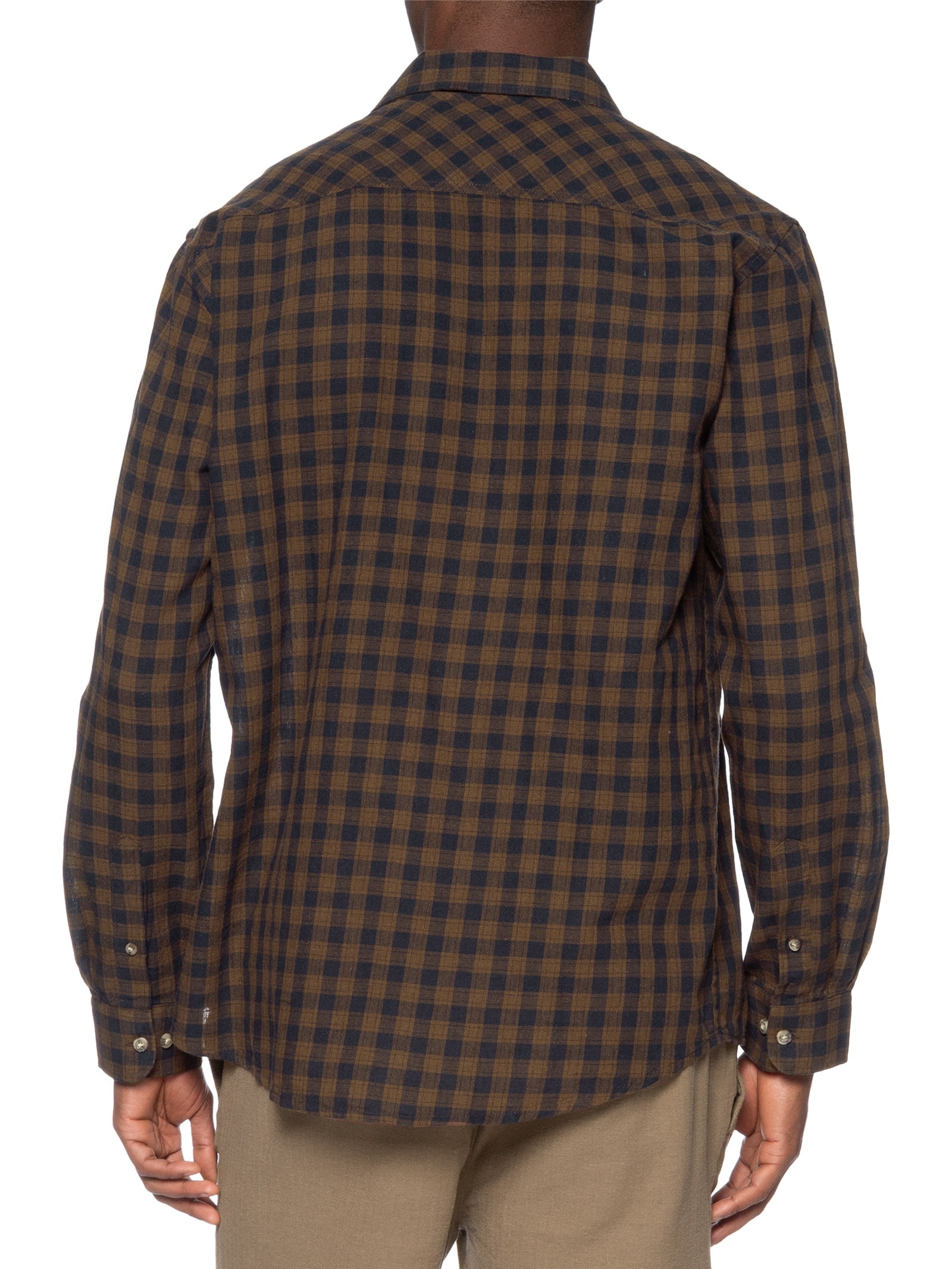 Camisa Masculina Manga Longa Marrom Hering