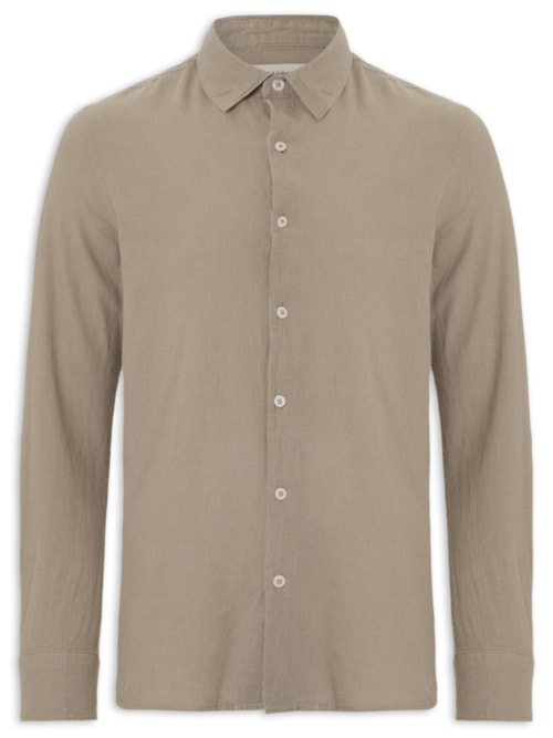 Camisa Masculina Manga Longa – Marrom