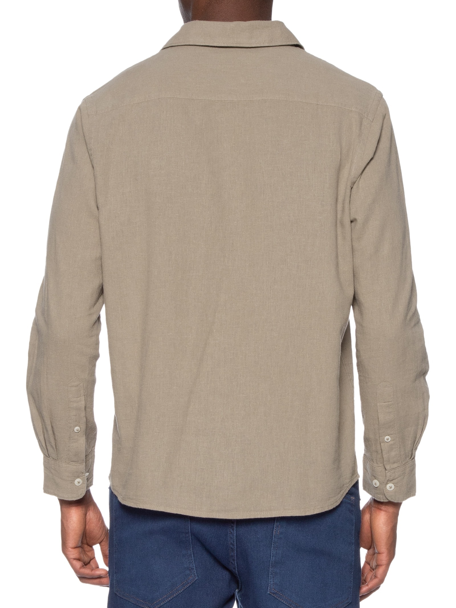 Camisa Masculina Manga Longa Marrom Hering