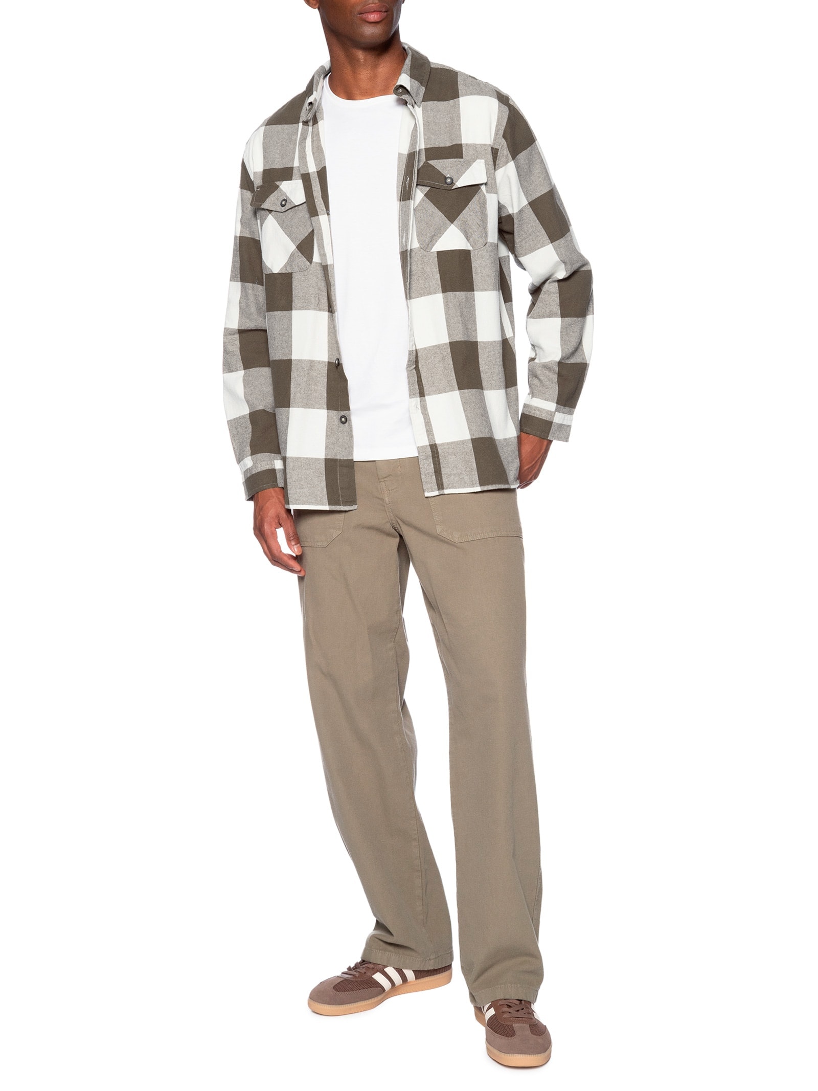 Camisa Masculina Manga Longa Marrom Hering