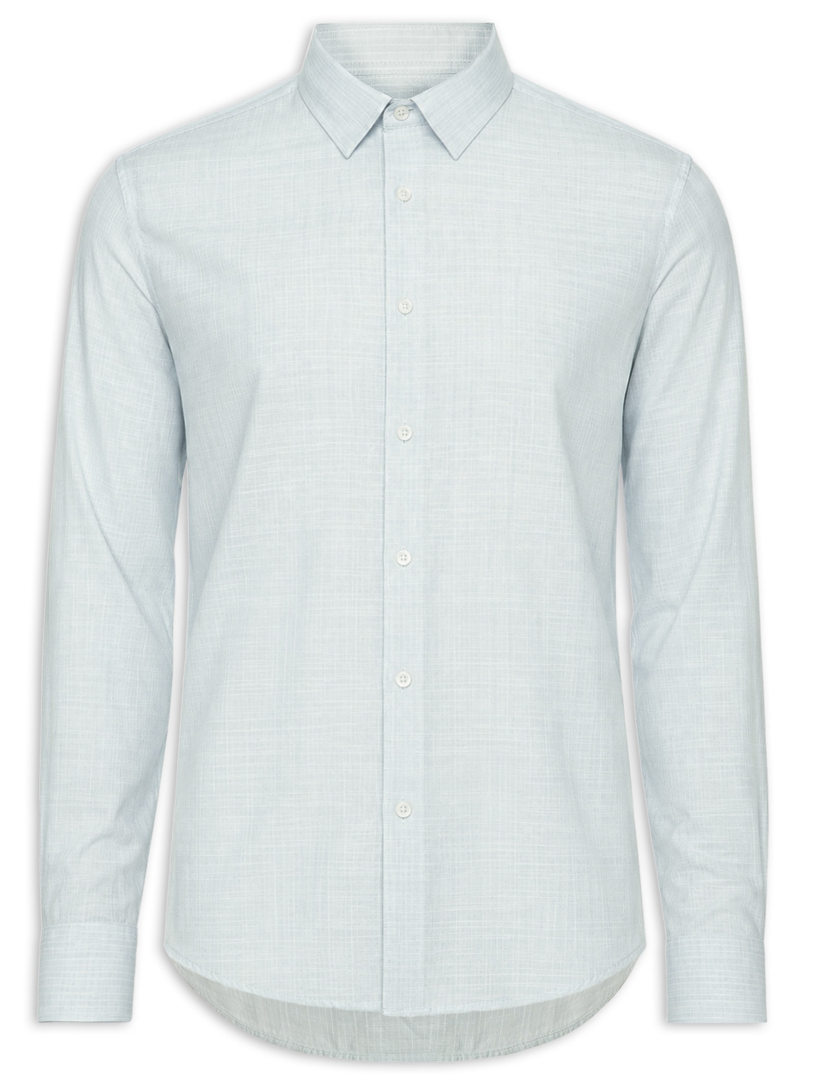 Camisa Masculina Manga Longa Mini Listra New – Azul Claro Foxton