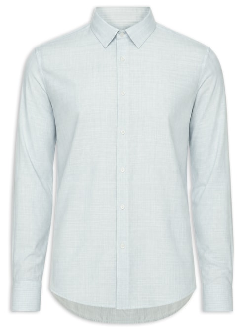 Camisa Masculina Manga Longa Mini Listra New – Azul Claro