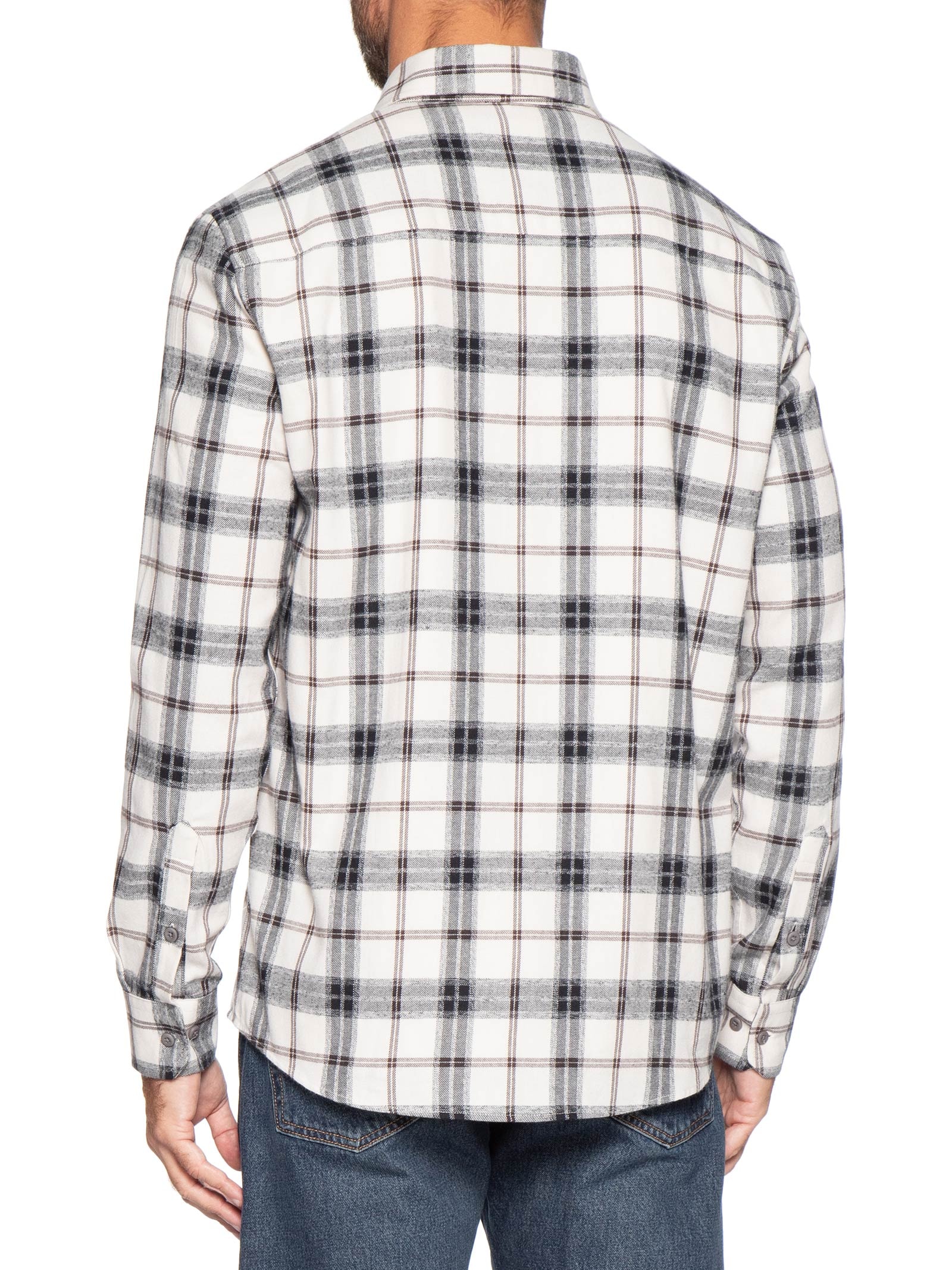 Camisa Masculina Manga Longa Overshirt Flanel Check Branco Calvin Klein Jeans