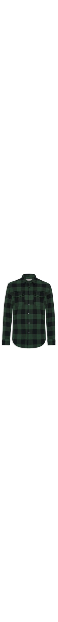 Camisa Masculina Manga Longa Overshirt Xadrez - Preto