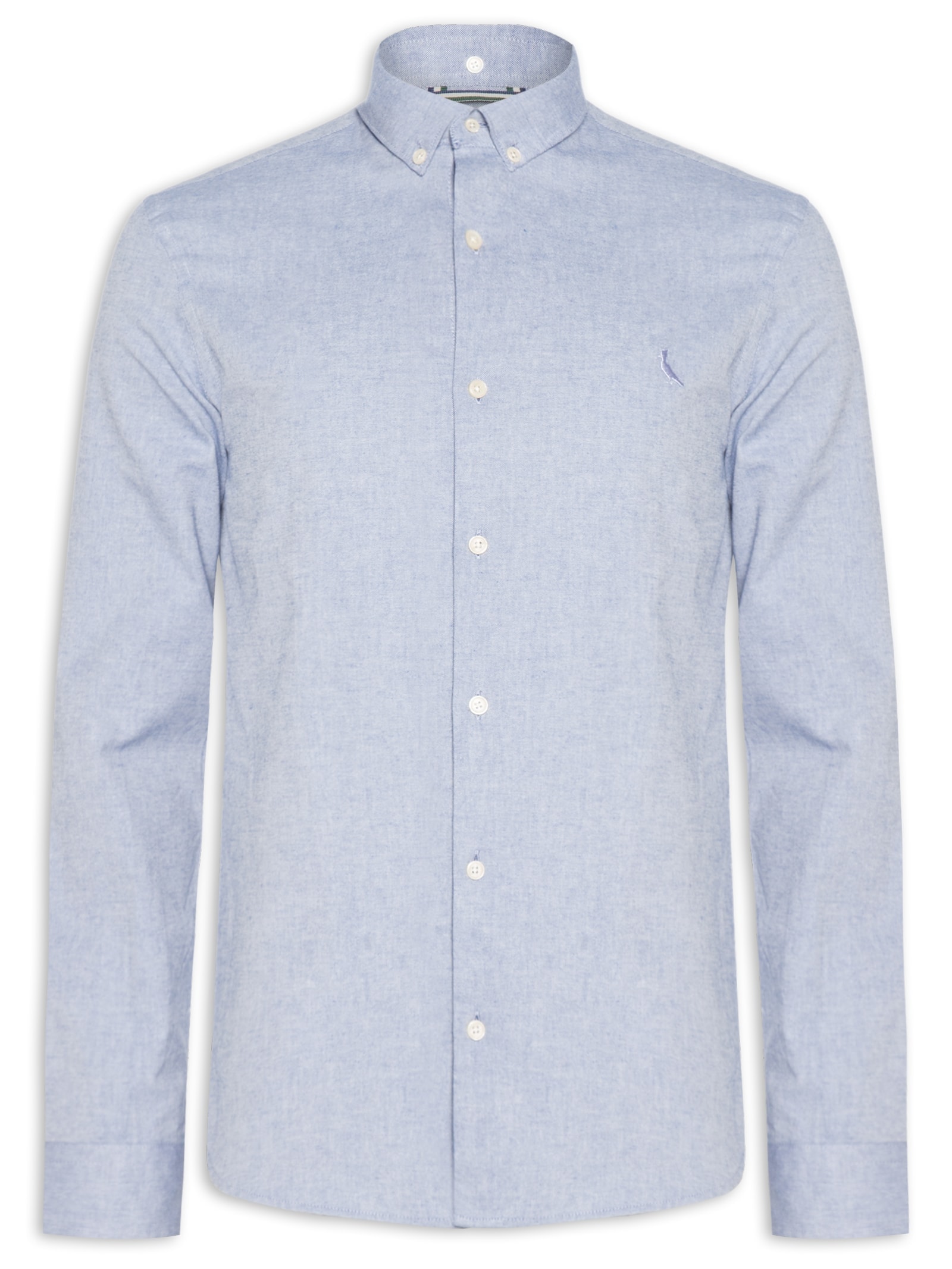 Camisa Masculina Manga Longa Oxford Color Azul Reserva