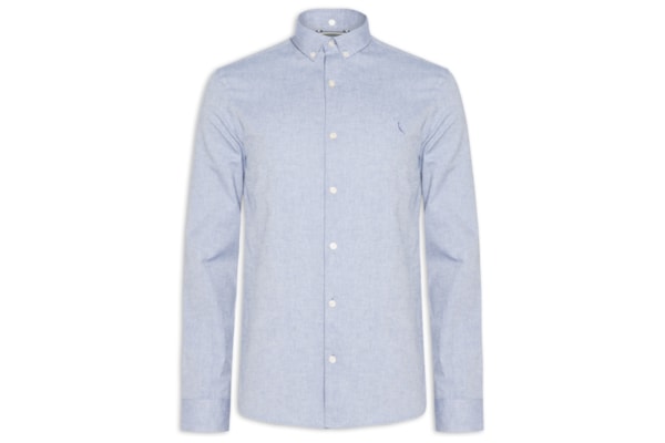 Camisa Masculina Manga Longa Oxford Color - Azul
