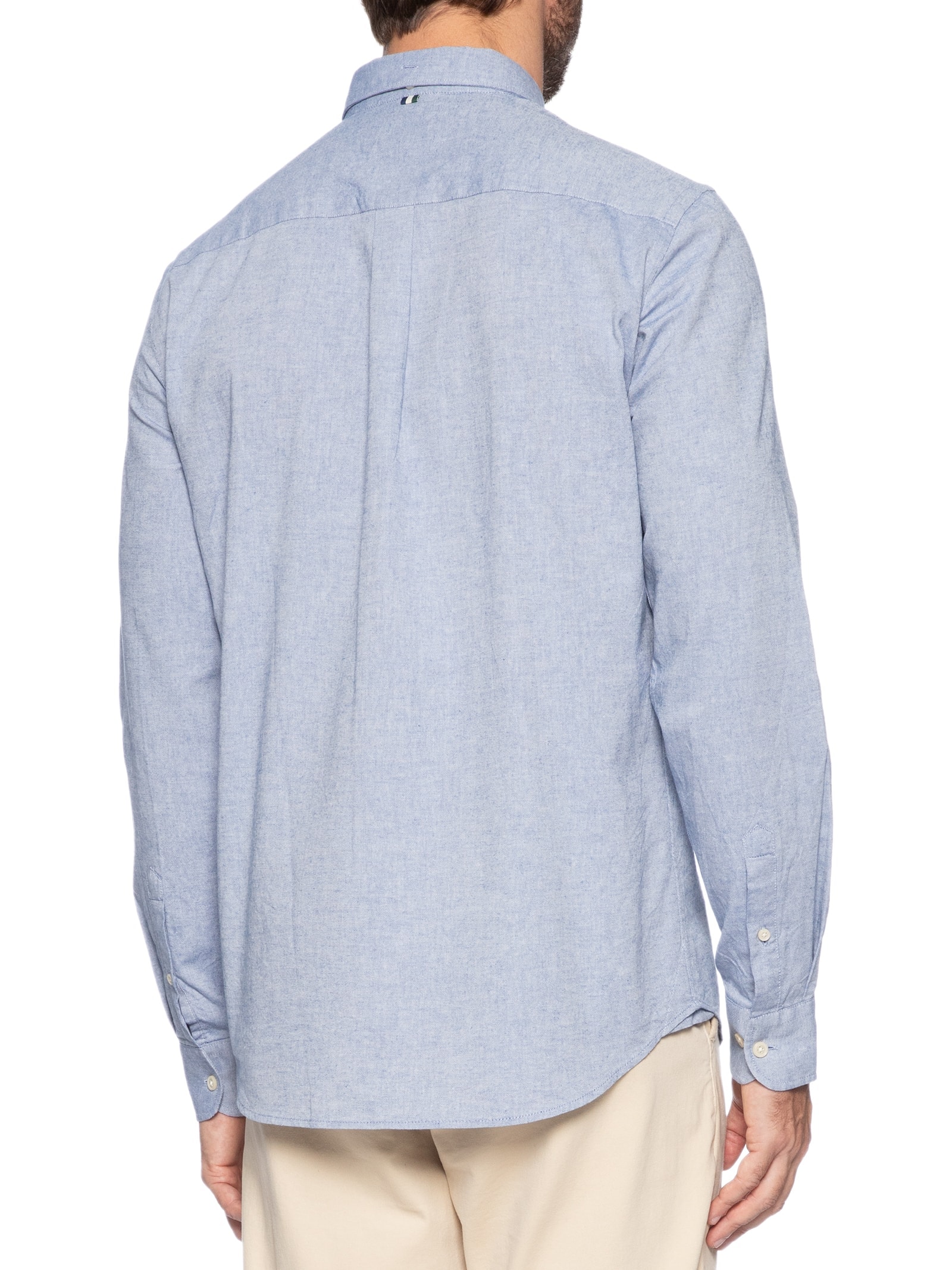 Camisa Masculina Manga Longa Oxford Color Azul Reserva