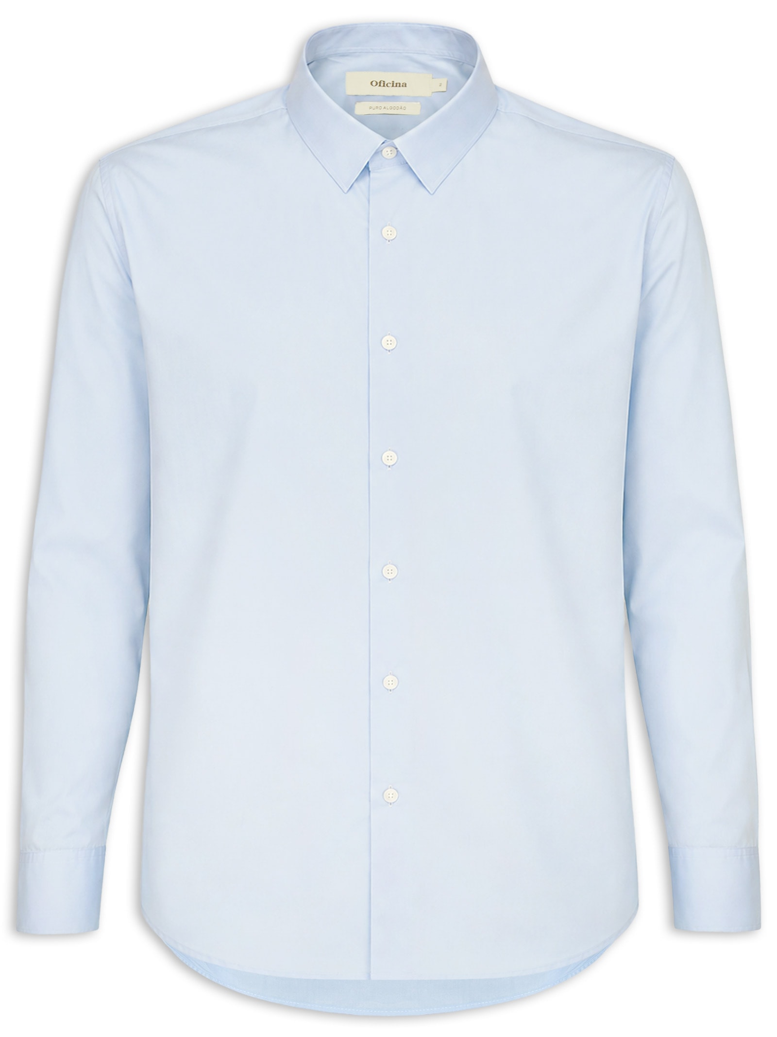 Camisa Masculina Manga Longa Paper Azul Oficina Reserva