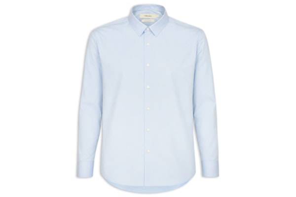 Camisa Masculina Manga Longa Paper - Azul