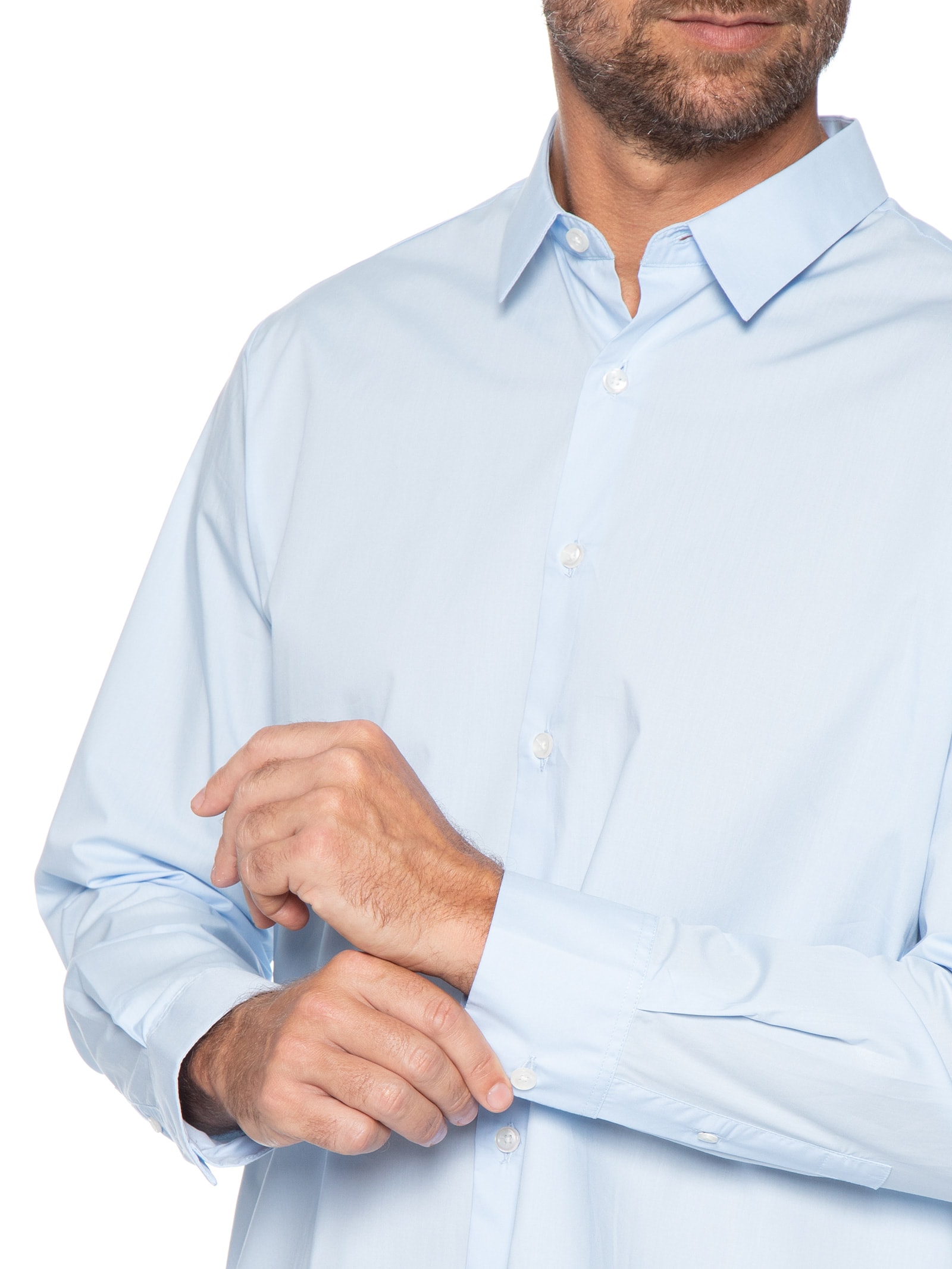 Camisa Masculina Manga Longa Paper Azul Oficina Reserva