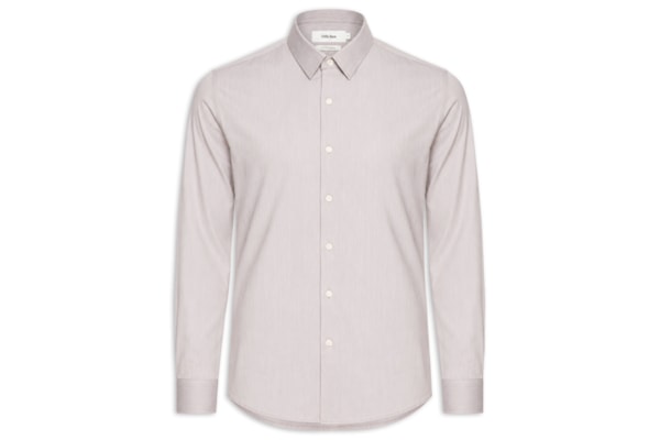 Camisa Masculina Manga Longa Paris Falso Liso - Cinza