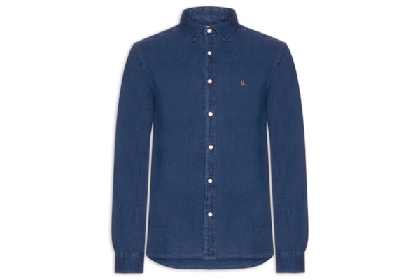 Camisa Masculina Manga Longa Piquet Indigo - Azul