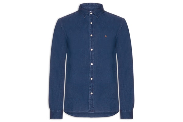 Camisa Masculina Manga Longa Piquet Indigo - Azul