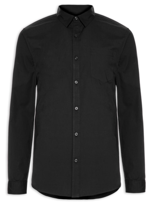 Camisa Masculina Manga Longa – Preto