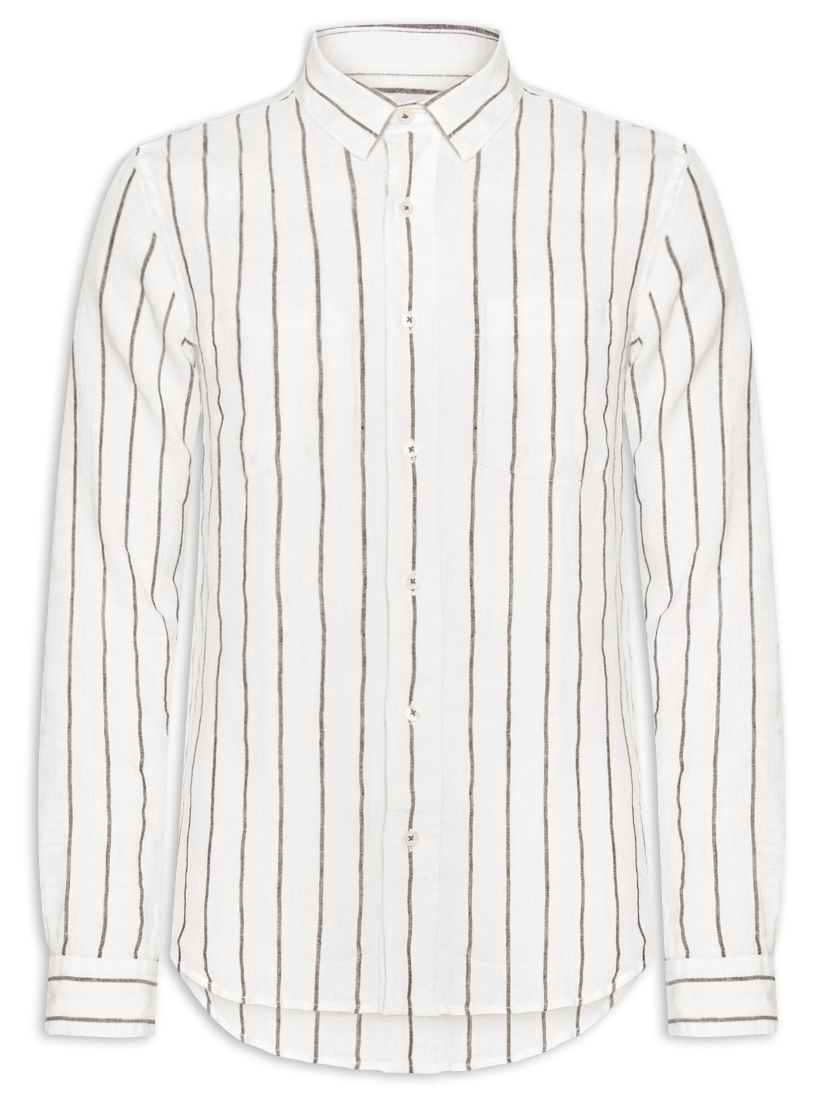 Camisa Masculina Manga Longa Puro Linho Branca Foxton