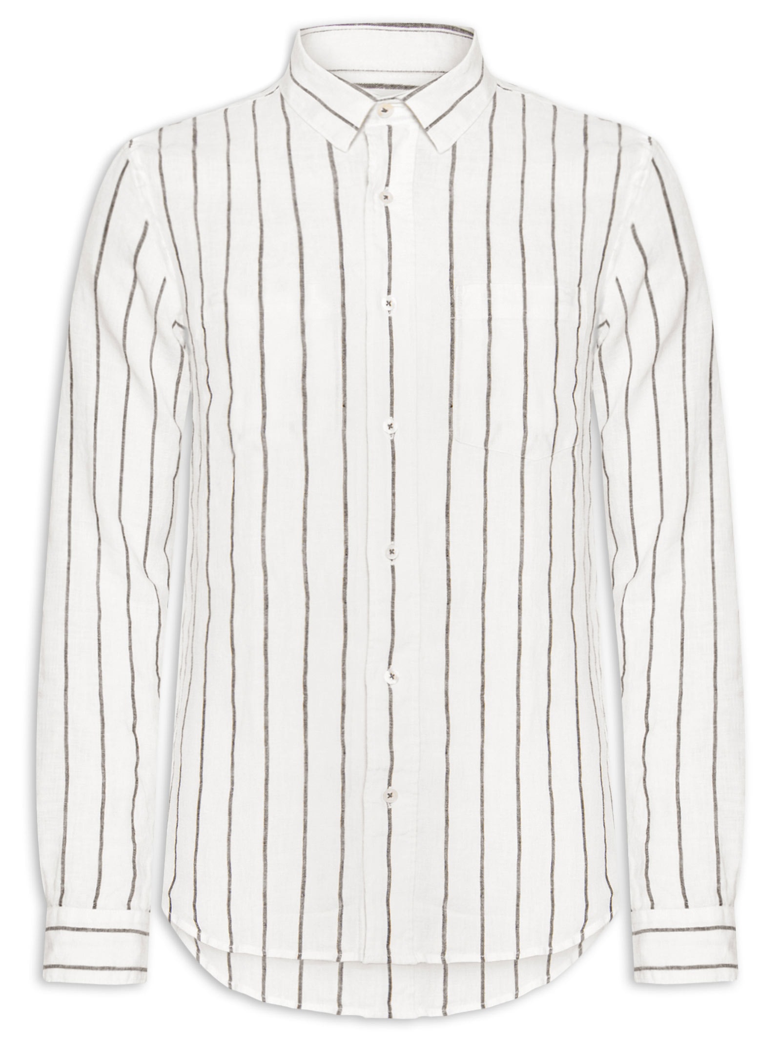 Camisa Masculina Manga Longa Puro Linho Branca Foxton