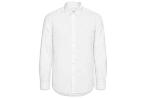 Camisa Masculina Manga Longa Puro Linho - Branco