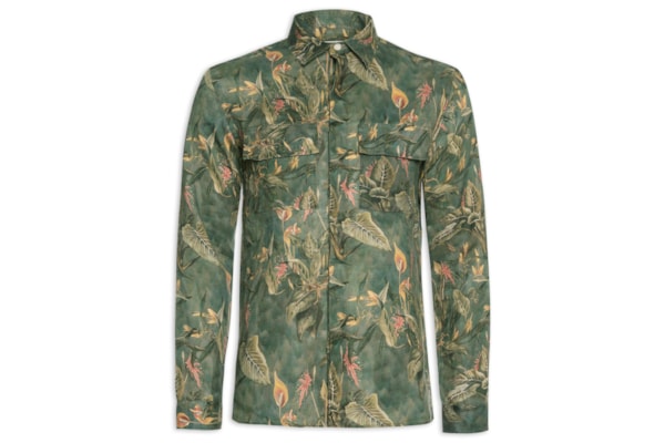 Camisa Masculina Manga Longa Puro Linho Floresta - Verde