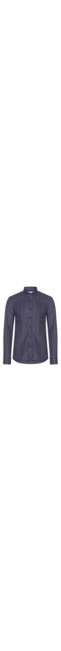 Camisa Masculina Manga Longa Regular Oxfordine - Azul