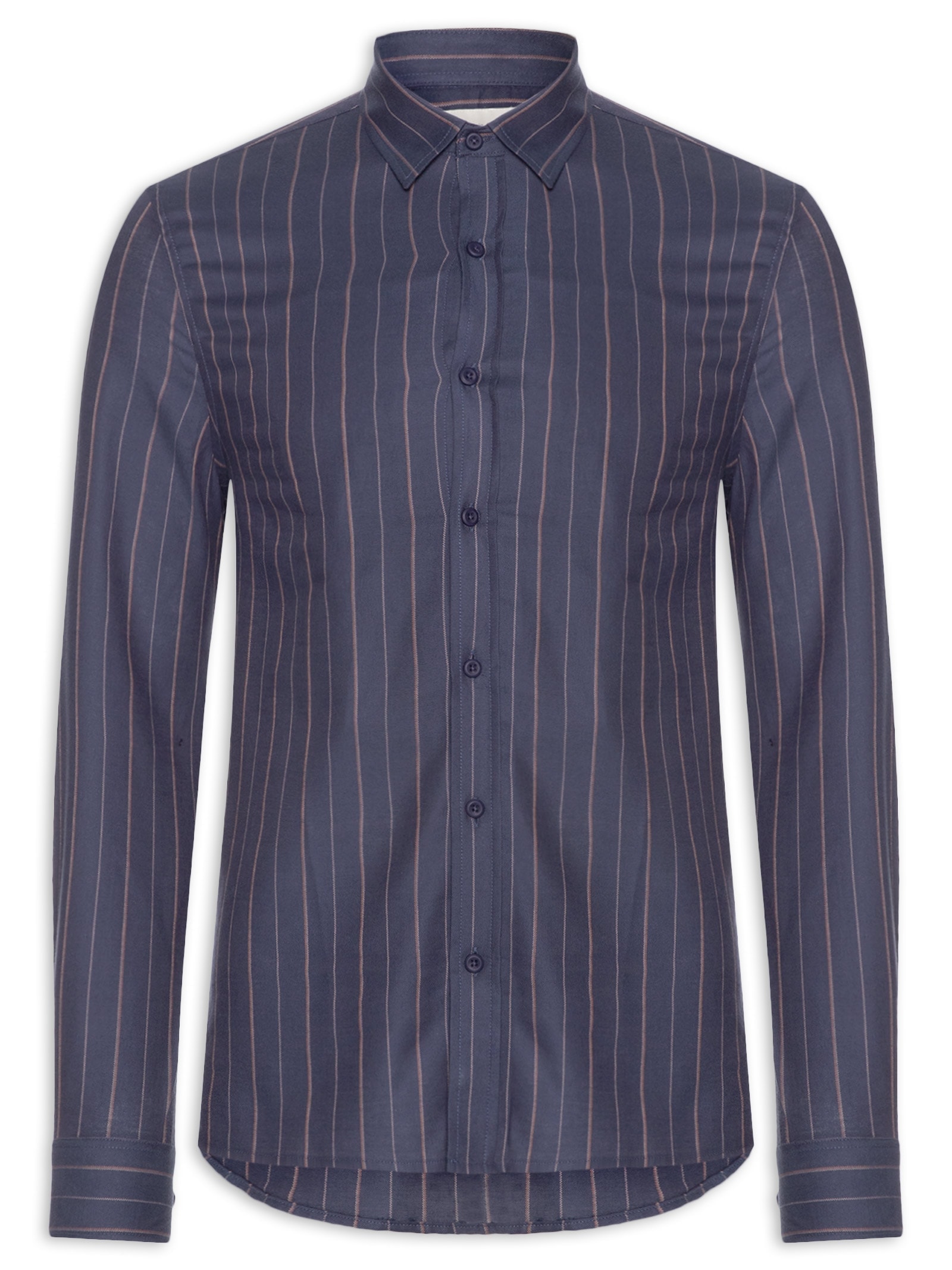 Camisa Masculina Manga Longa Regular Oxfordine Azul Calvin Klein Jeans