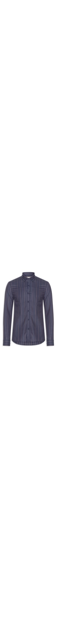 Camisa Masculina Manga Longa Regular Oxfordine - Azul