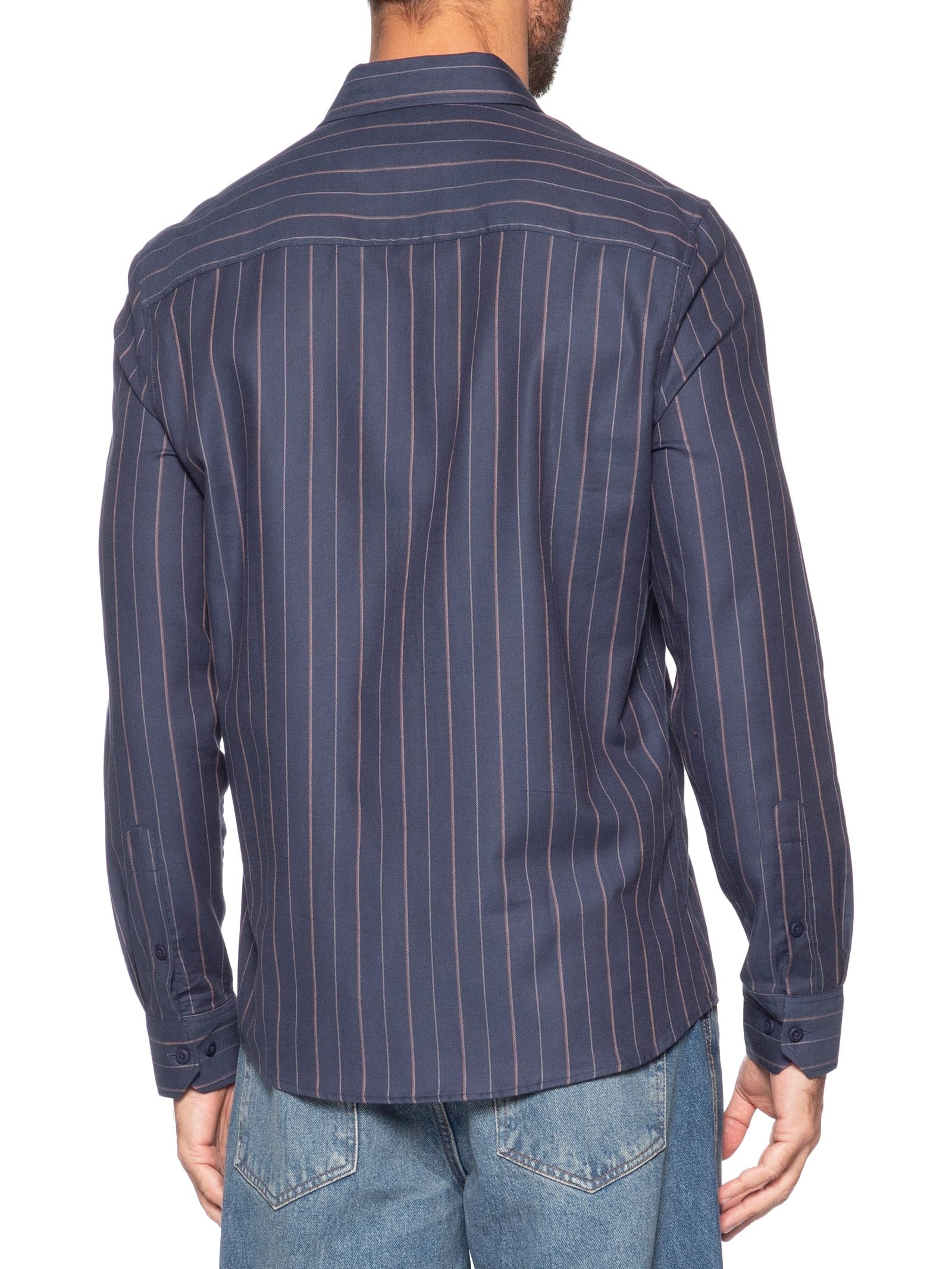 Camisa Masculina Manga Longa Regular Oxfordine Azul Calvin Klein Jeans