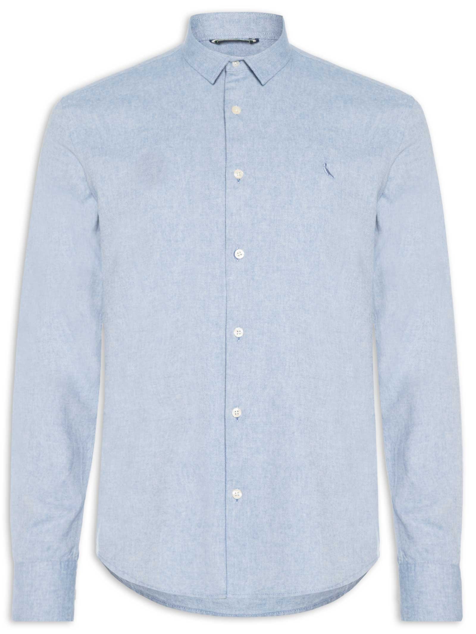 Camisa Masculina Manga Longa Ricardo Azul Reserva