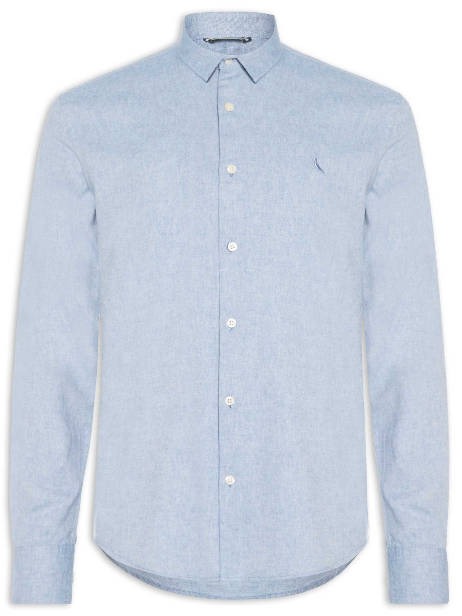 Camisa Masculina Manga Longa Ricardo Azul Reserva