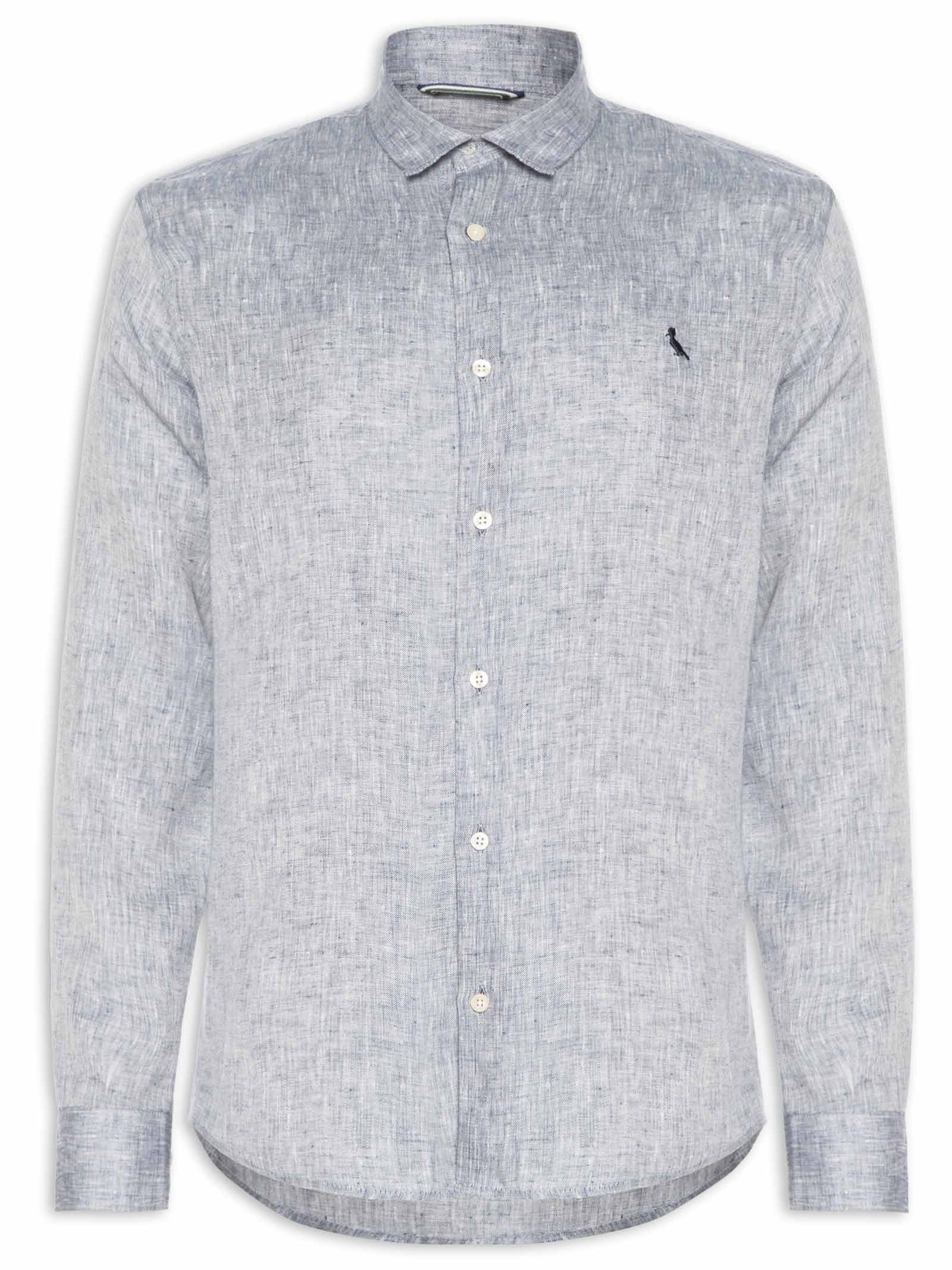 Camisa Masculina Manga Longa Rogerio Azul Reserva