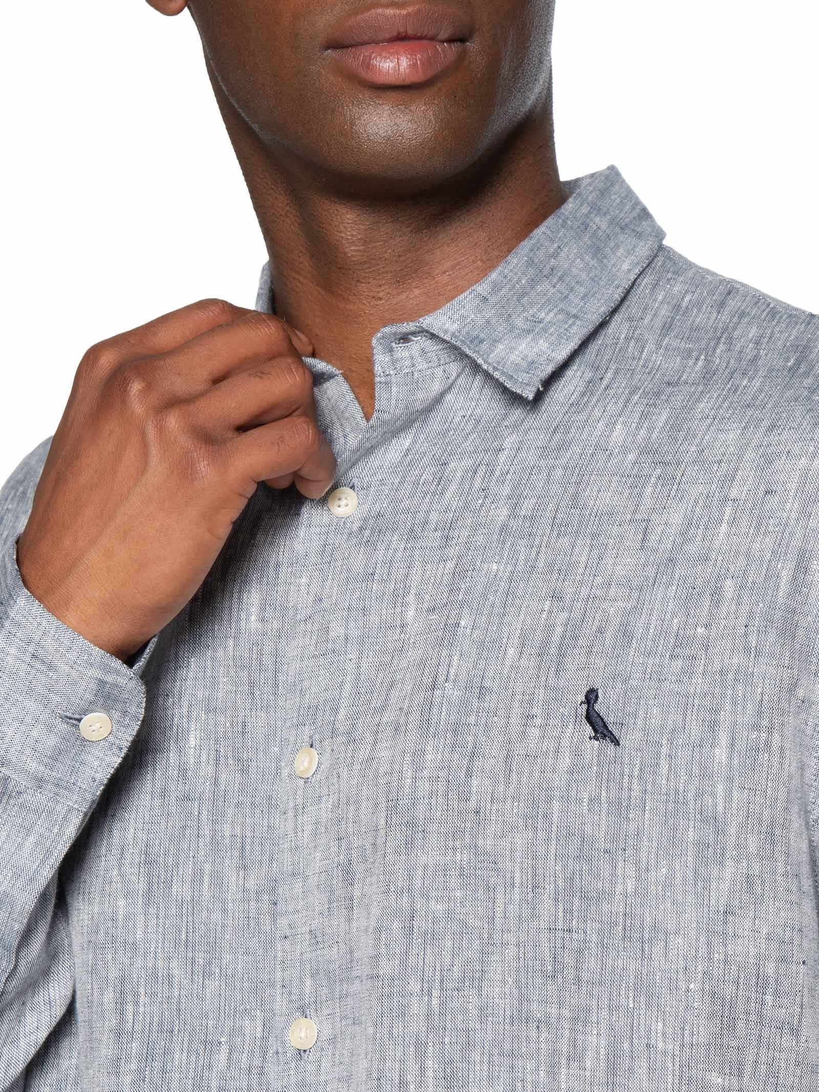 Camisa Masculina Manga Longa Rogerio Azul Reserva