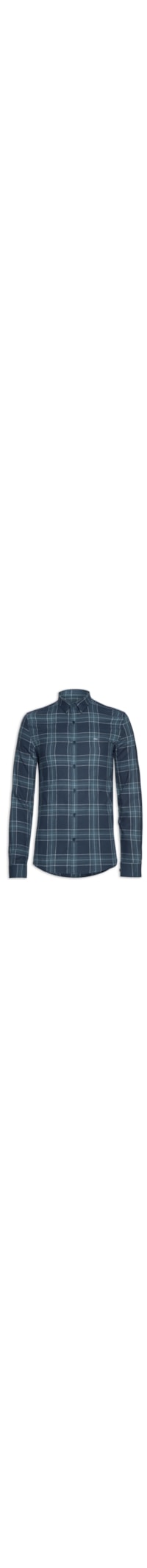 Camisa Masculina Manga Longa Slim Army Flannel - Azul