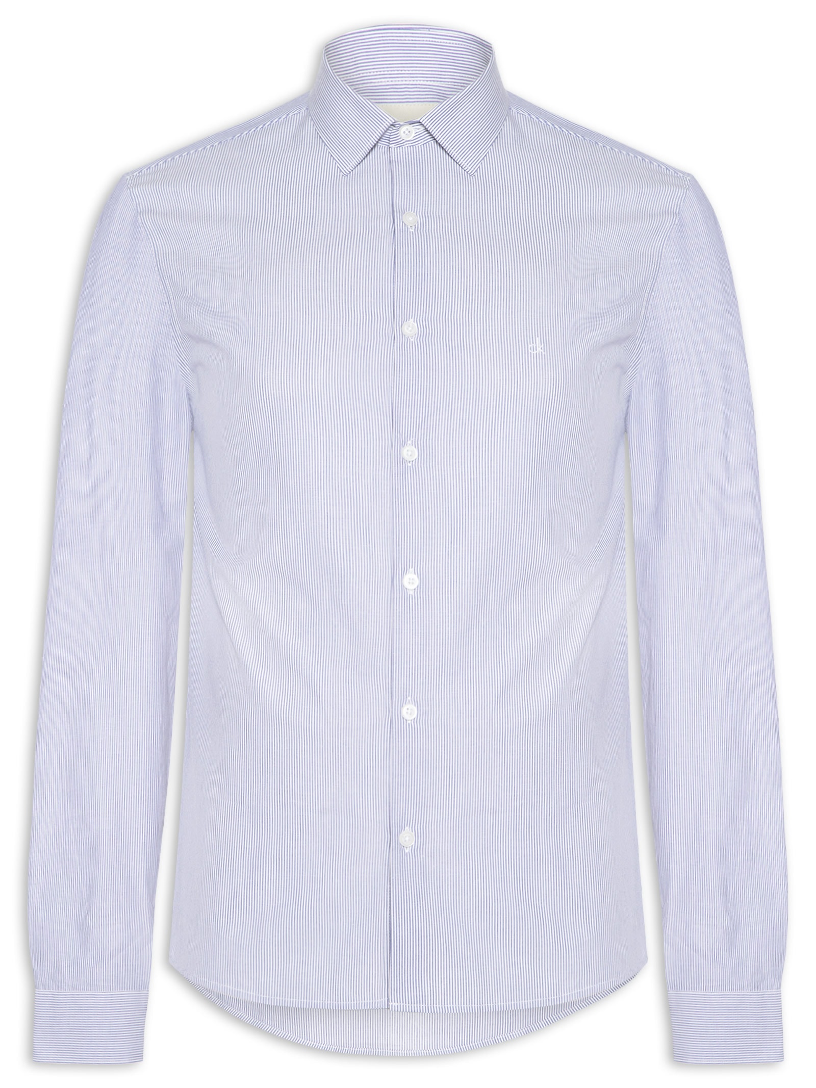 Camisa Masculina Manga Longa Slim Fio 60 Azul Calvin Klein - White Label