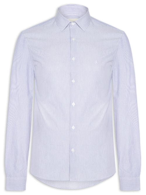 Camisa Masculina Manga Longa Slim Fio 60 – Azul