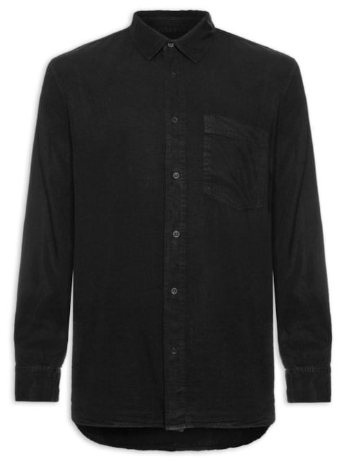 Camisa Masculina Manga Longa Soft Touch - Preto