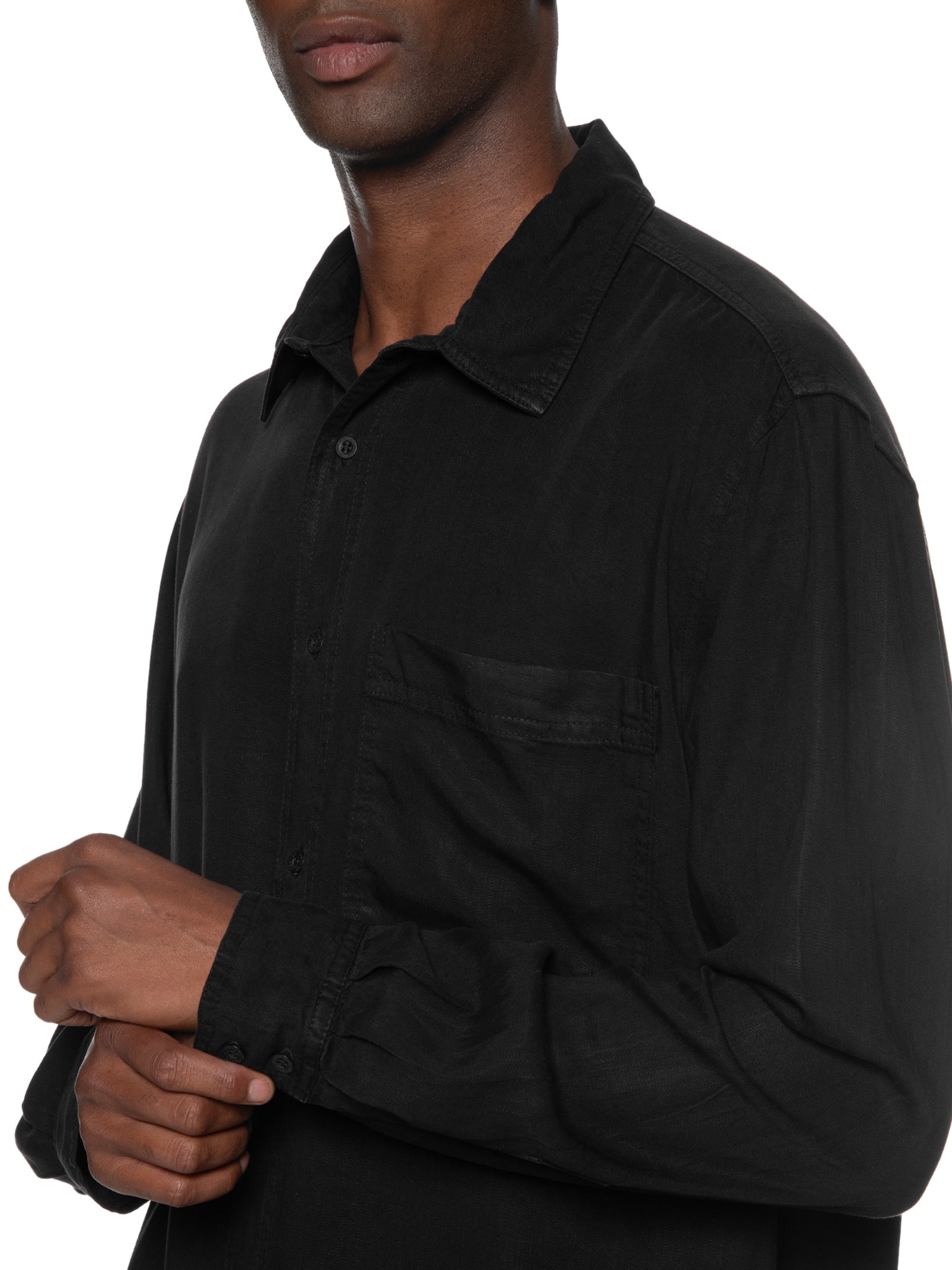 Osklen - Camisa Masculina Manga Longa Soft Touch - Preto