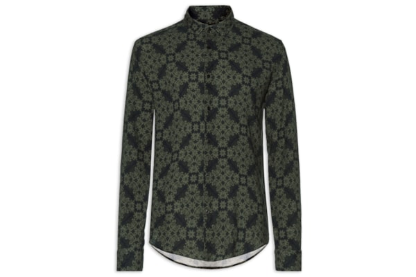 Camisa Masculina Manga Longa Tile Blue - Azul