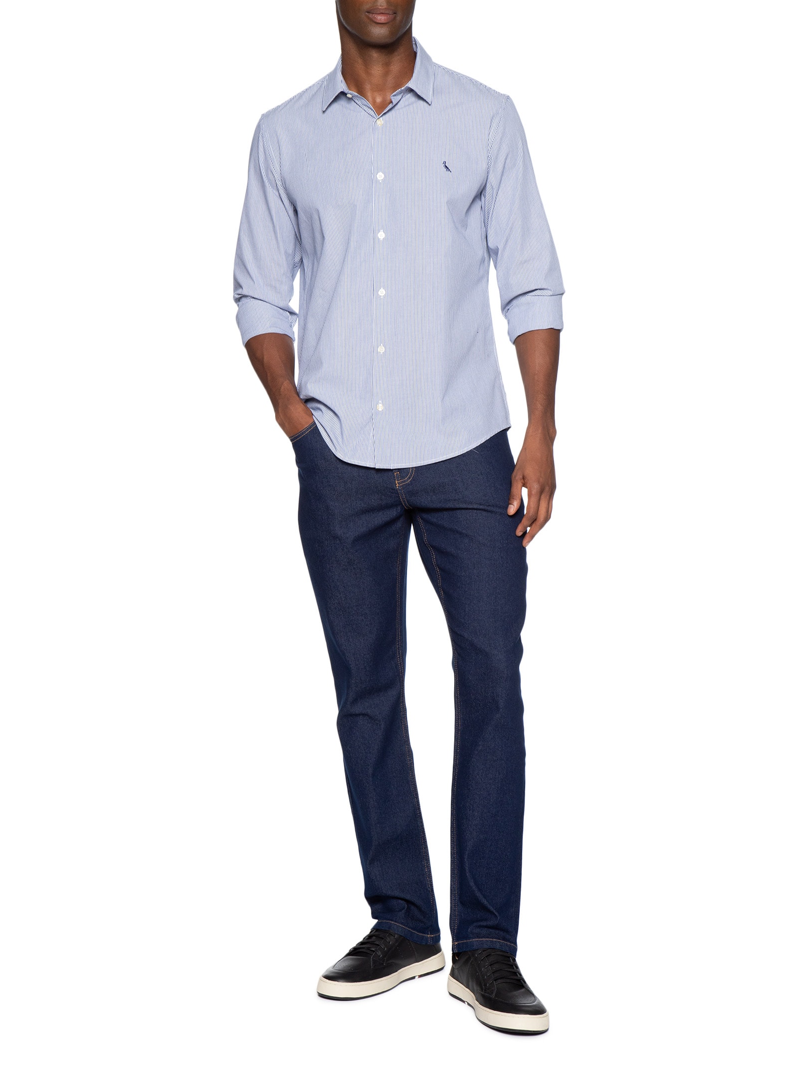 Camisa Masculina Manga Longa Toronto Azul Reserva