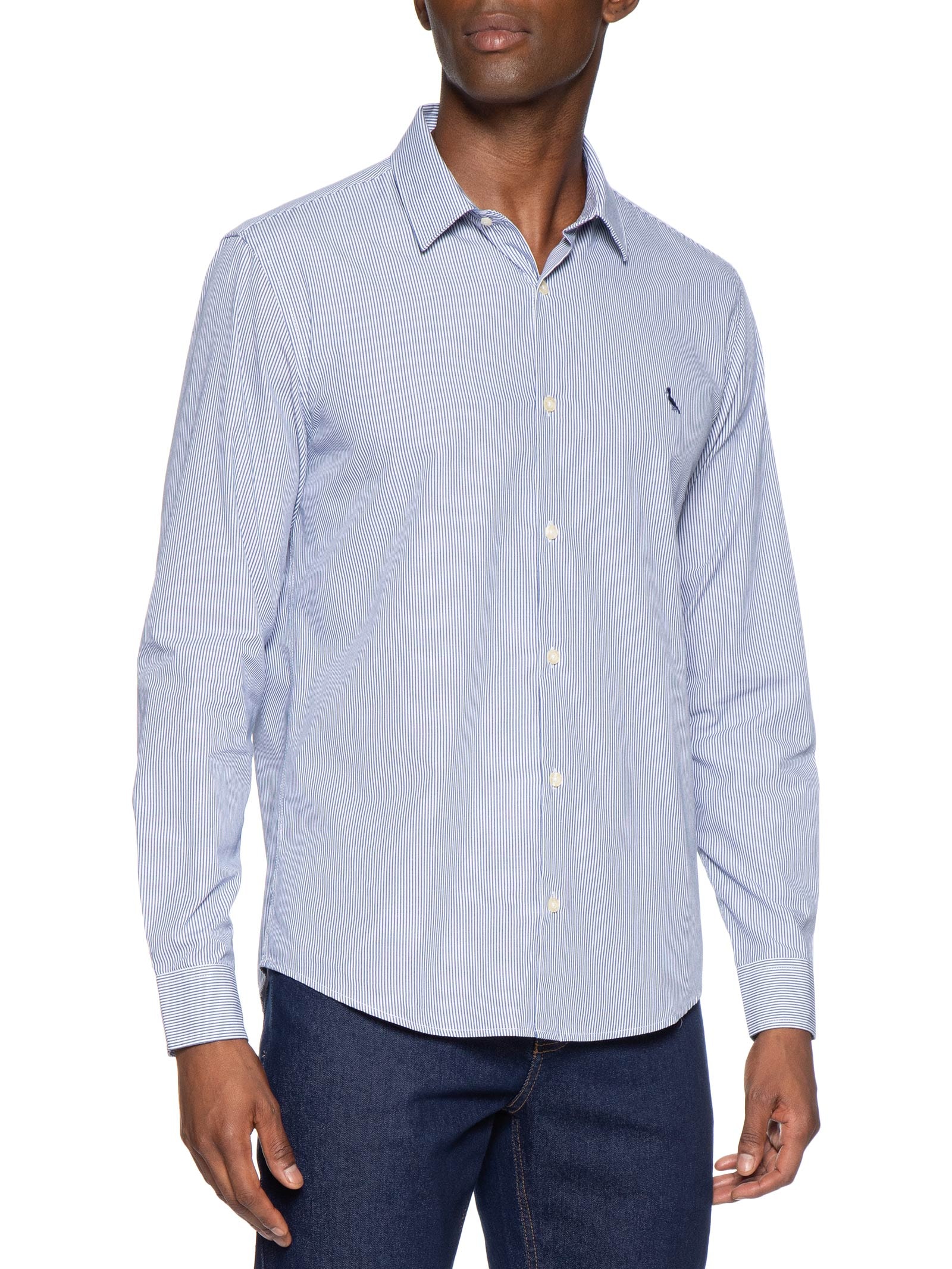 Camisa Masculina Manga Longa Toronto Azul Reserva