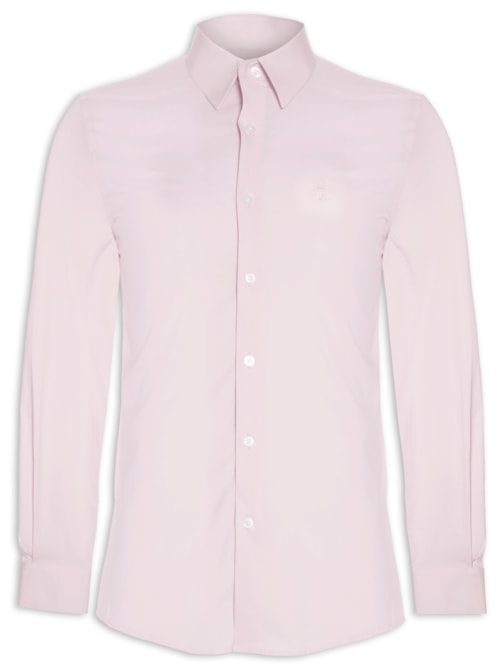 Camisa Masculina Manga Longa Tricoline Elastano – Rosa
