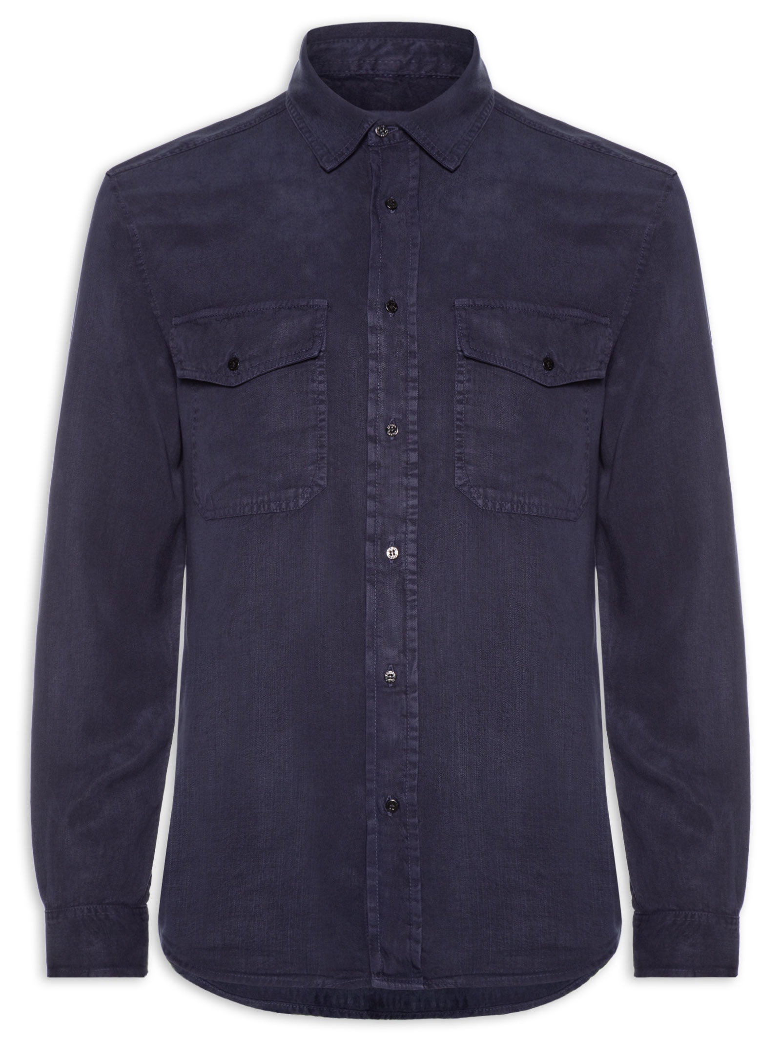 Camisa Masculina Manga Longa Used Utility Azul Osklen