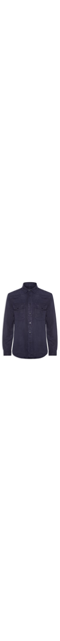 Camisa Masculina Manga Longa Used Utility - Azul