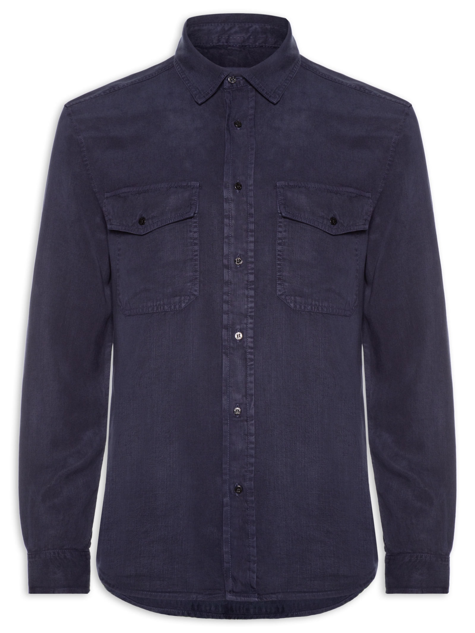 Camisa Masculina Manga Longa Used Utility Azul Osklen