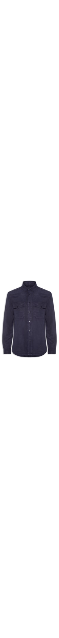 Camisa Masculina Manga Longa Used Utility - Azul