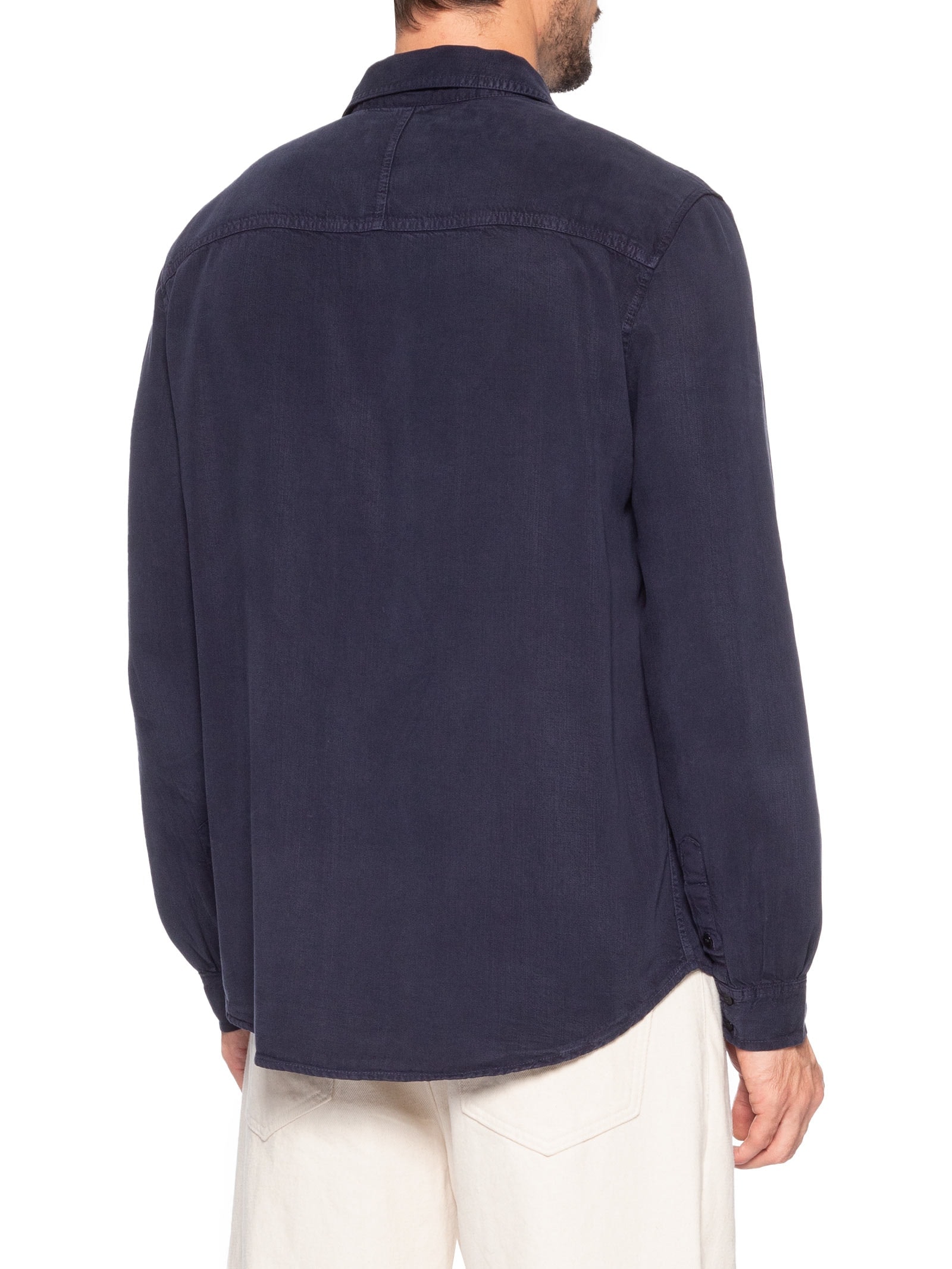 Camisa Masculina Manga Longa Used Utility Azul Osklen