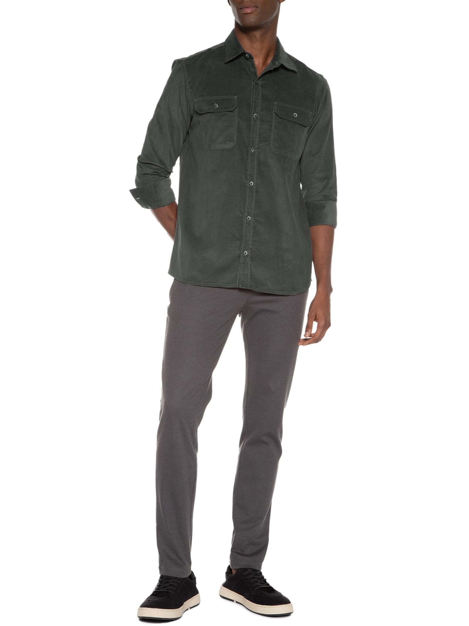 Camisa Masculina Manga Longa Ventura Cinza Austral